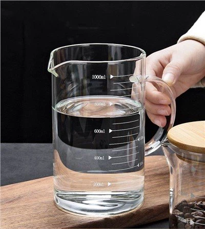34OZ stekleni merilni kozarec z enostavno berljivo lestvico