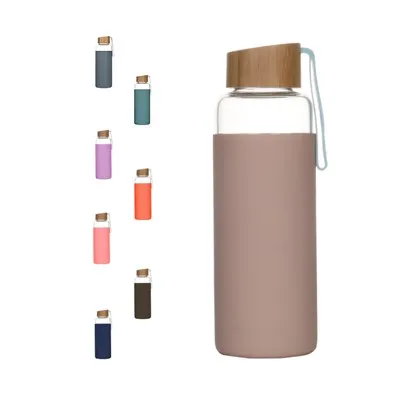 550 ML steklenica za neposredno pitno vodo z bambusovim pokrovom in logotipom po meri