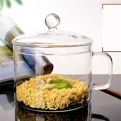 Visoko borosilikatni lonec za instant rezance s pokrovom, odporen na solato